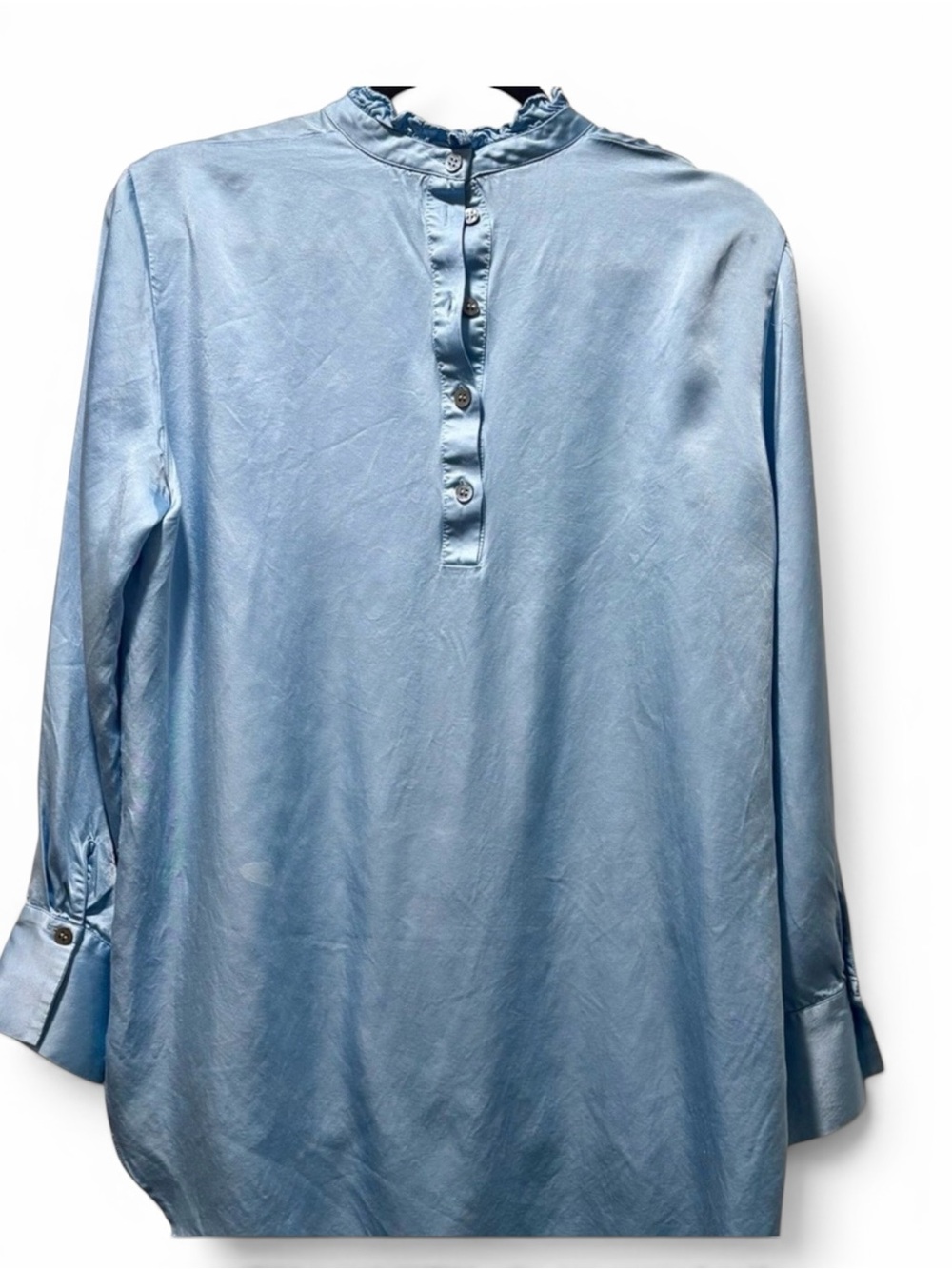 Topshop Light Blue Satin Blouse - Picture 2 of 4